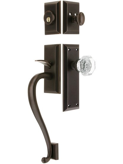 Grandeur "Fifth Avenue" Thumb latch Entry Set With Fifth Avenue Interior Plate